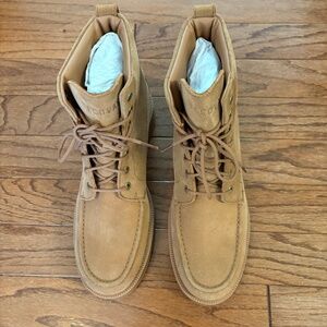 Tecovas The Rugged Moc Roughout Natural Lace up Men’s Size 13D Brown Suede Boots